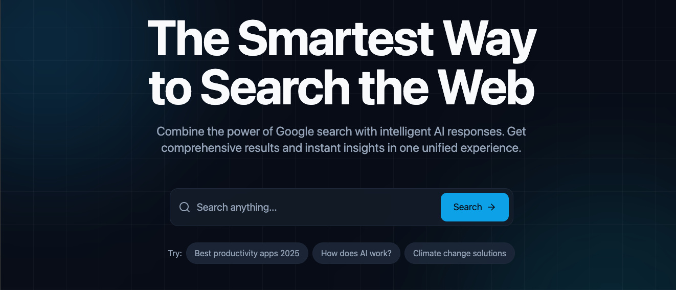 Full Answer landing page — The Smartest Way to Search the Web